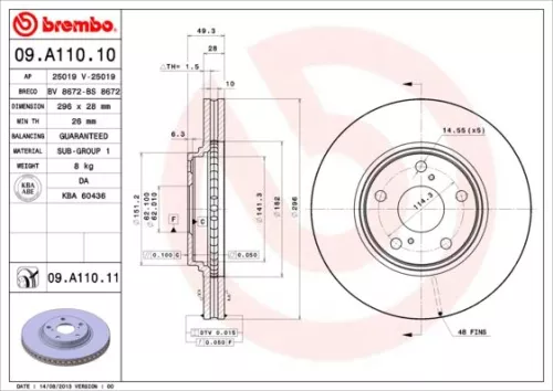 ABS ABS (11011) Front ABS Brake Disc 
