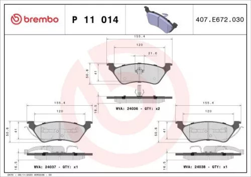 ABS ABS (11014) ABS 11014 Brake Pad Set 