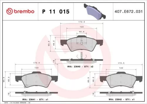 ABS ABS (11015) ABS 11015 Brake Pad Set 