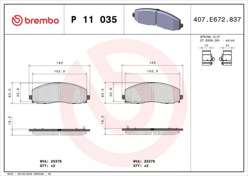 ABS ABS (11035) ABS 11035 Brake Pad Set 