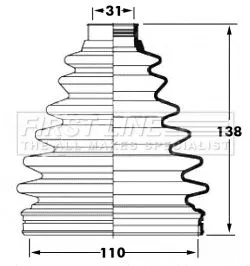 FIRST LINE FIRST LINE FCB6057  FIRST LINE Drive Shaft Cv Boot Kit 