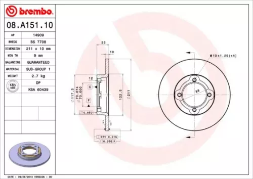 ABS ABS (15110) Front ABS Brake Disc 