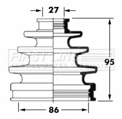 FIRST LINE FIRST LINE FCB6061  FIRST LINE Drive Shaft Cv Boot Kit 