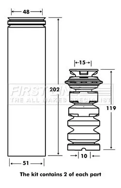 FIRST LINE FIRST LINE FPK7071  FIRST LINE Dust Cover Kit shock absorber 