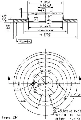 ABS ABS (51111) Rear ABS Brake Disc 