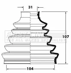 FIRST LINE FIRST LINE FCB6087  FIRST LINE Drive Shaft Cv Boot Kit 