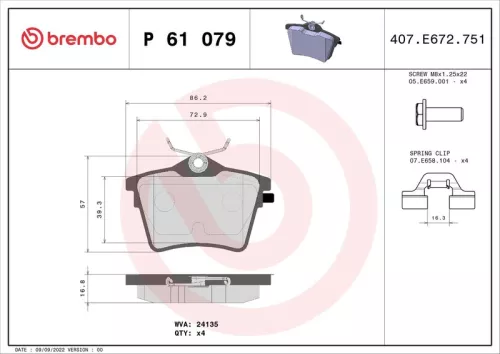 ABS ABS (61079) ABS 61079 Brake Pad Set 