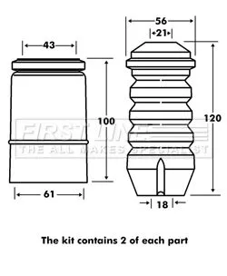  FIRST LINE Dust Cover Kit shock absorber