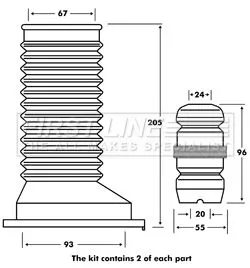 FIRST LINE FIRST LINE (FPK7102)  FIRST LINE Dust Cover Kit shock absorber 