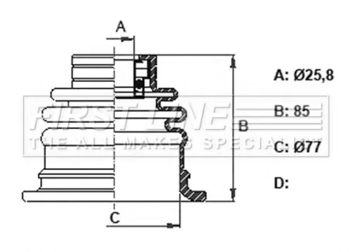  FIRST LINE Drive Shaft Cv Boot Kit