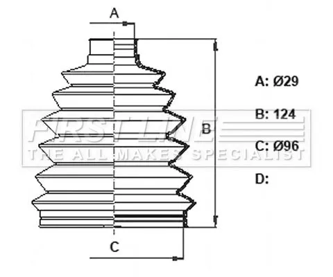 FIRST LINE FIRST LINE FCB6384  FIRST LINE Drive Shaft Cv Boot Kit 