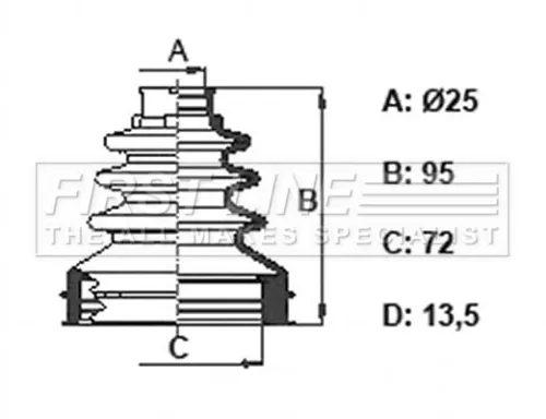  FIRST LINE Drive Shaft Cv Boot Kit