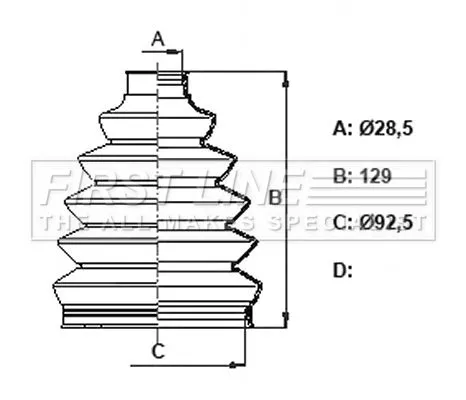  FIRST LINE Drive Shaft Cv Boot Kit