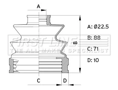 FIRST LINE FIRST LINE FCB6414  FIRST LINE Drive Shaft Cv Boot Kit 