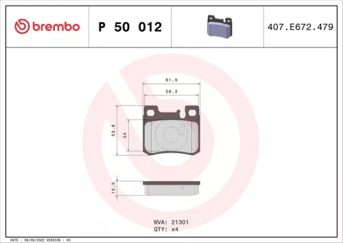 ABS Brake Pad Set, disc brake (P 50 012)