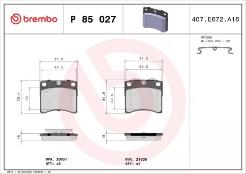 ABS Brake Pad Set, disc brake (P 85 027)