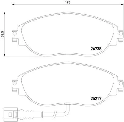 ABS Brake Pad Set, disc brake (P 85 131)